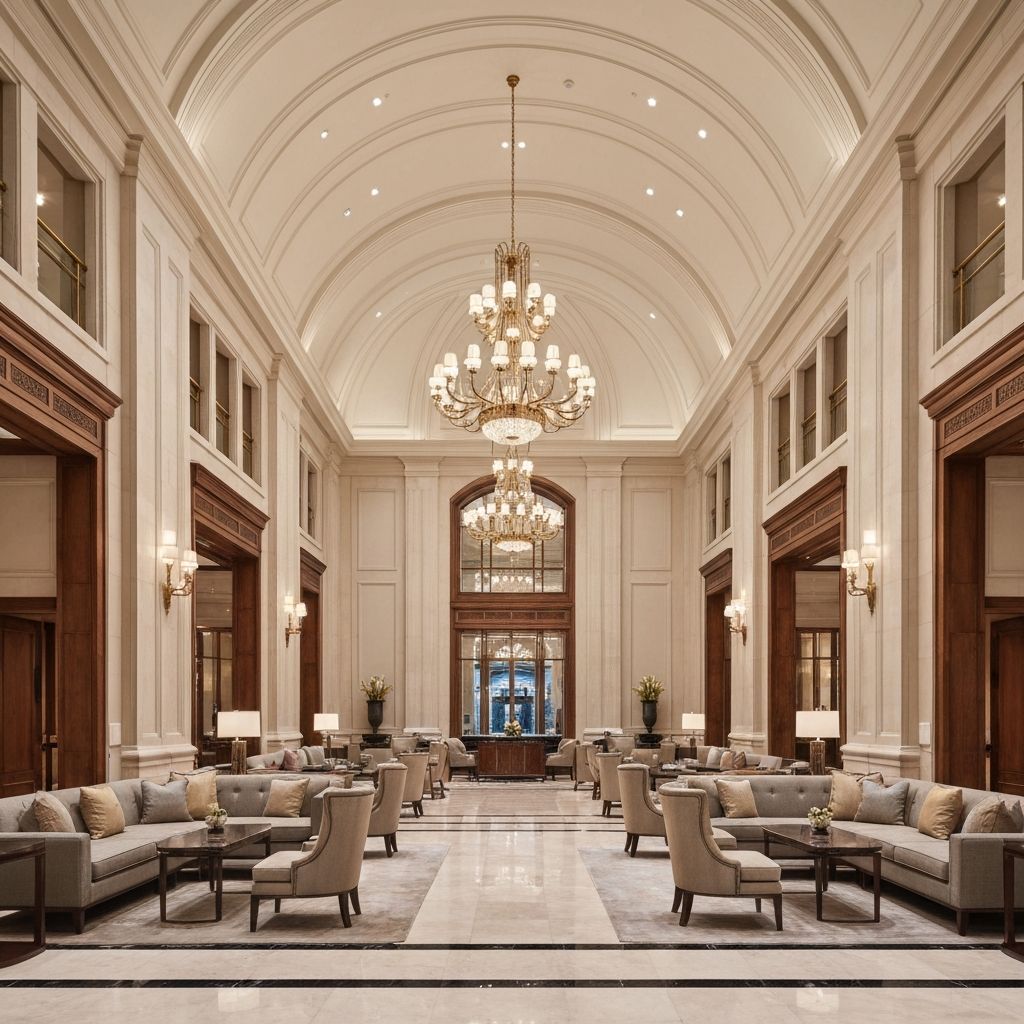 Luxury hotel lobby